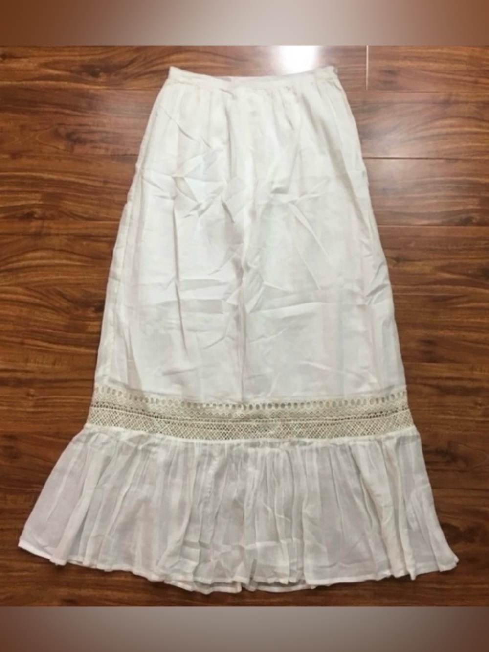 NWT New Christophe Sauvat Womens Off White Crochet Skirt Size Small Coastal Boho